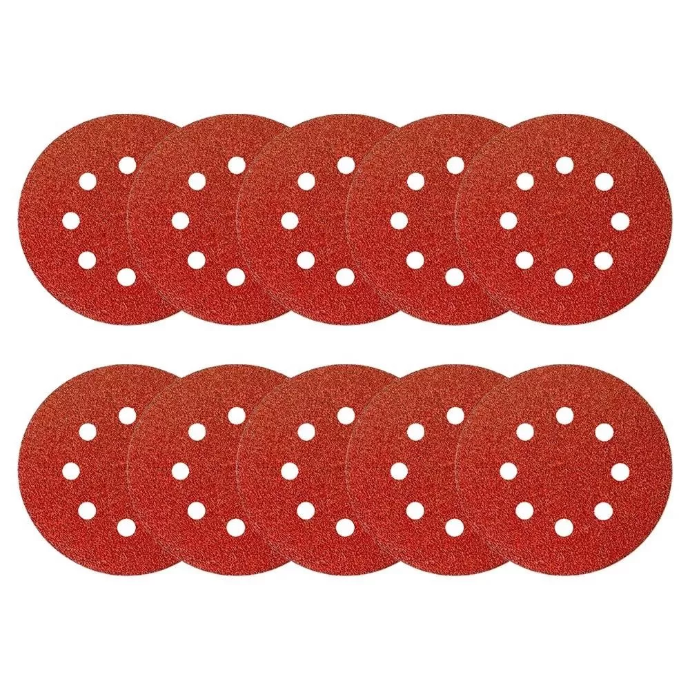 Kit 50 Disco Lixa 8 Furos 125mm 5 Pol Lixadeira Roto Orbital
