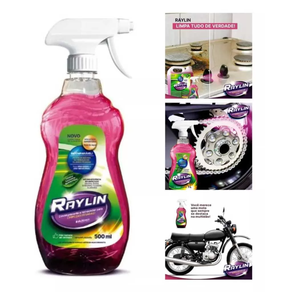 Raylin Multiuso 500ml Spray Desengordurante Limpa Tudo