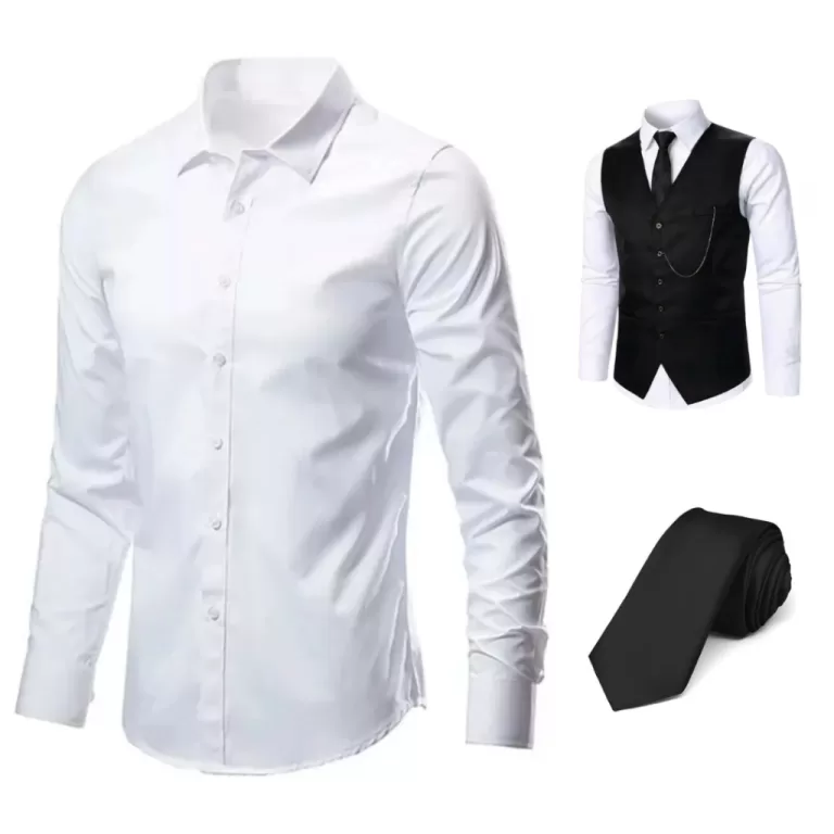 Kit Camisa Social Slim Masculina + Colete Oxford +