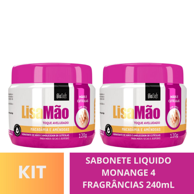 KIT 2x Creme Lisa Mão Amêndoas e Macadâmia 120g