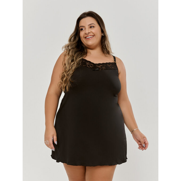 Camisola Com Renda Plus Size Tecido Premium Alças