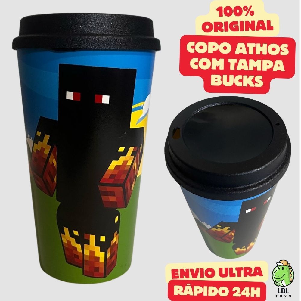 Copo Athos Personalizado Com Tampa Bucks 550 Ml Youtuber Algazarra