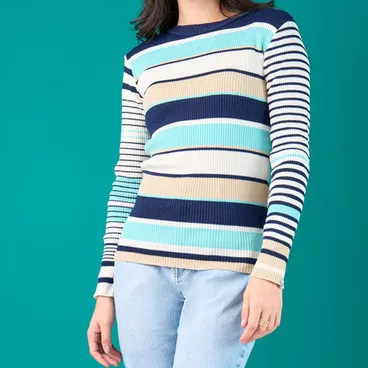 Blusa Feminina Listras Tricot Premium Canelada Ela