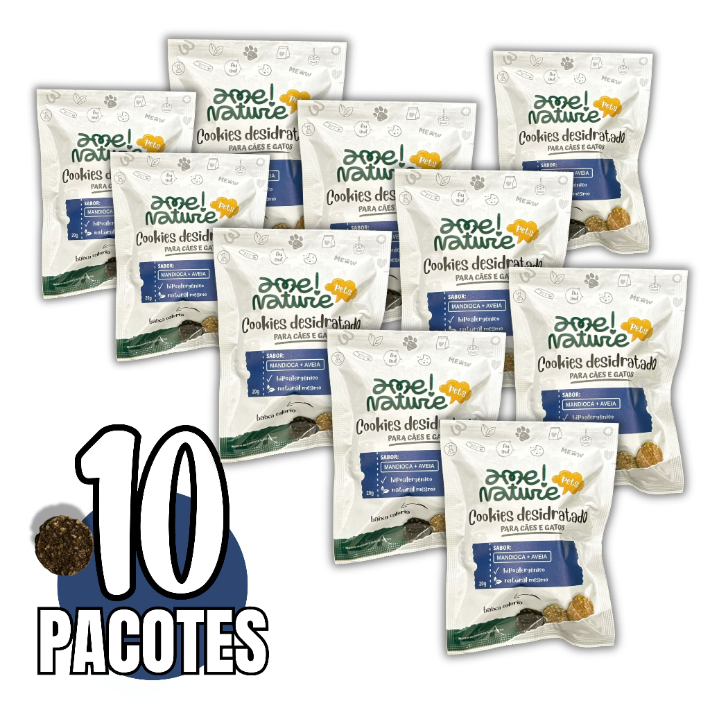 Kit com 10 Petiscos 100% Naturais Sabor Mandioca Hipoalergênico para Cães 100% Natural e Desidratado