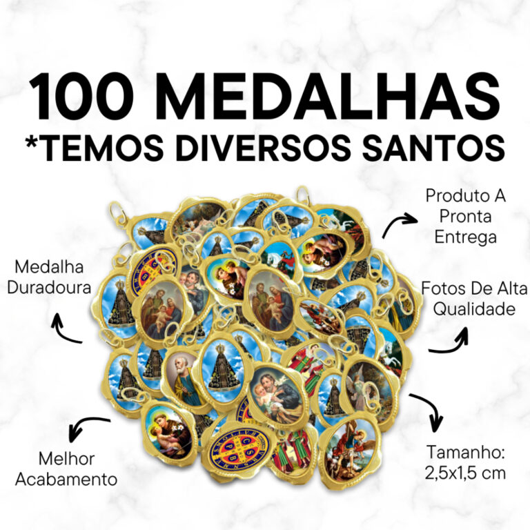 100 Medalhas Santos Católicos Resinadas  Para Ter