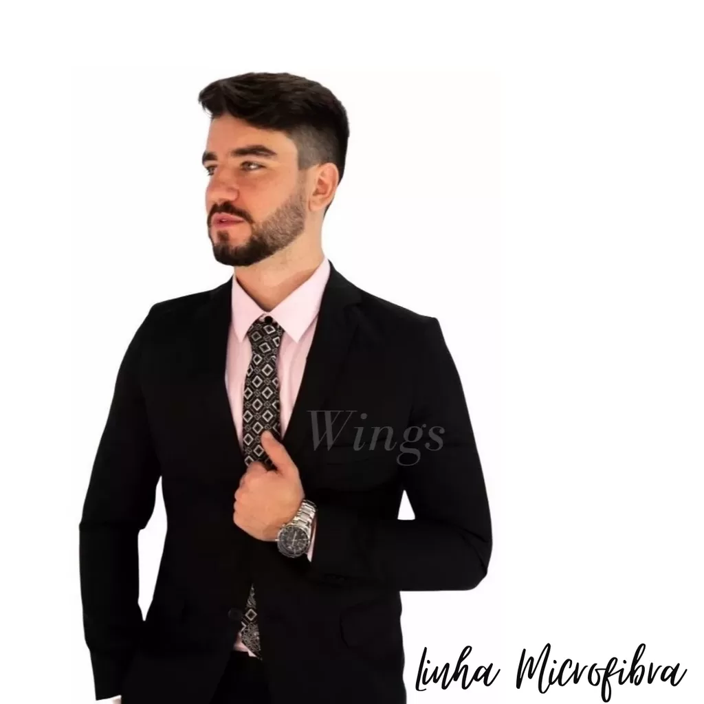 Terno Slim Masculino Completo De Luxo – Vários Tamanhos ( Calça+ Blazer) – Microfibra
