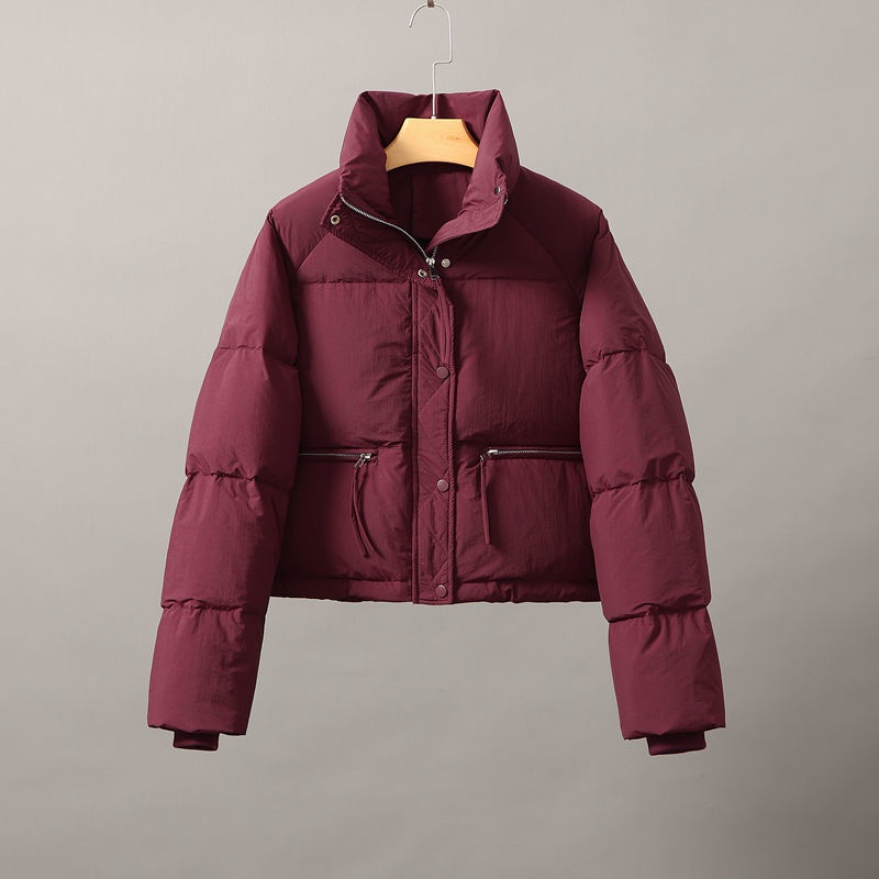 Moda Feminina Casaco De Algodão Vintage Casual Solto Outono Inverno Colarinho Curto Coreano De Manga