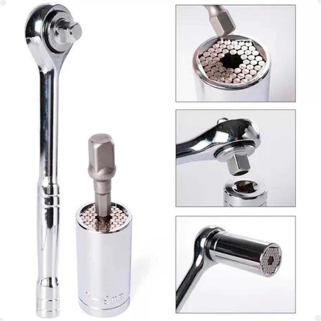 Kit Gator Grip Soquete Universal Catraca Adaptador Lorben Chave Mágica Reversível