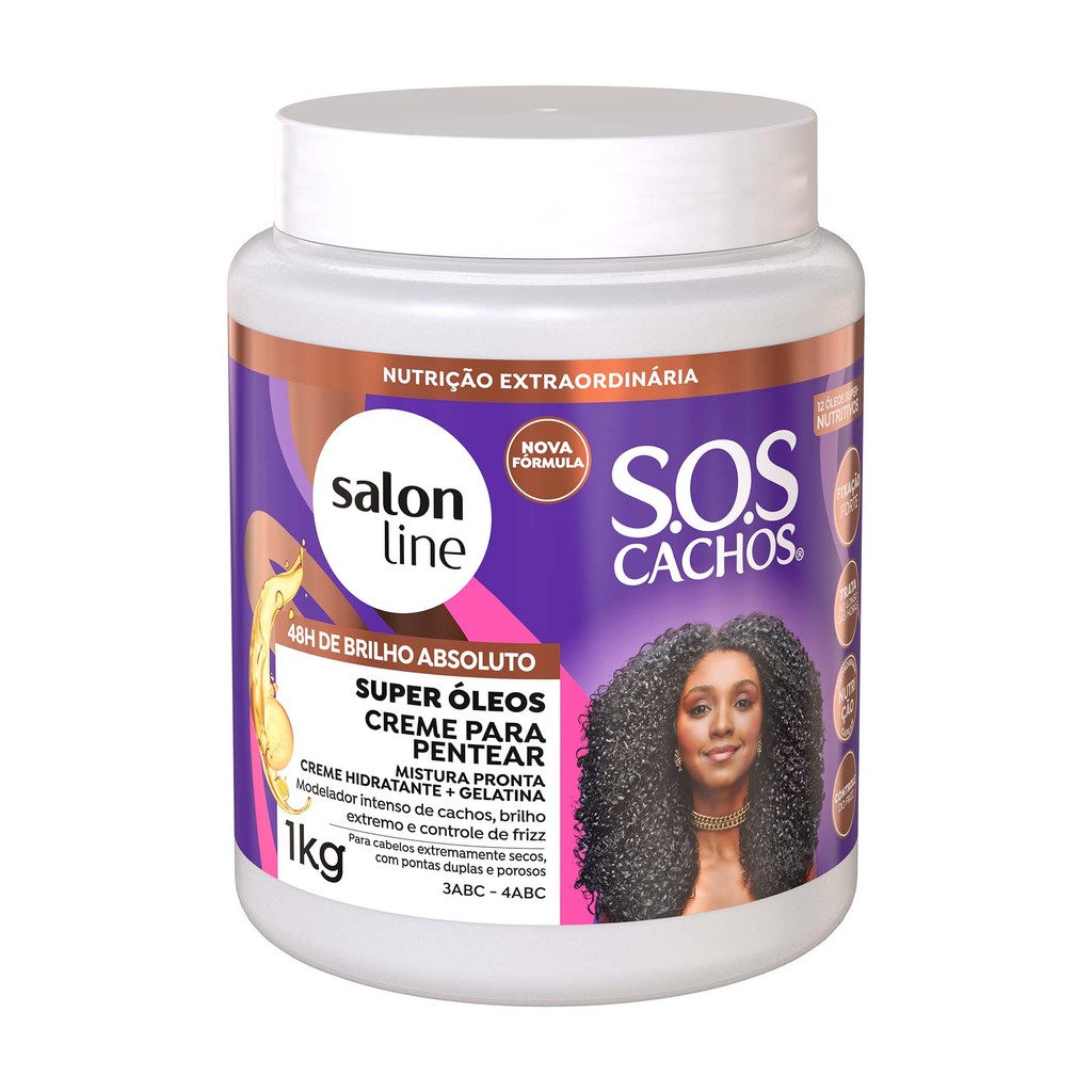 Creme Para Pentear Gel Creme SOS Cachos Super Óleos 1kg