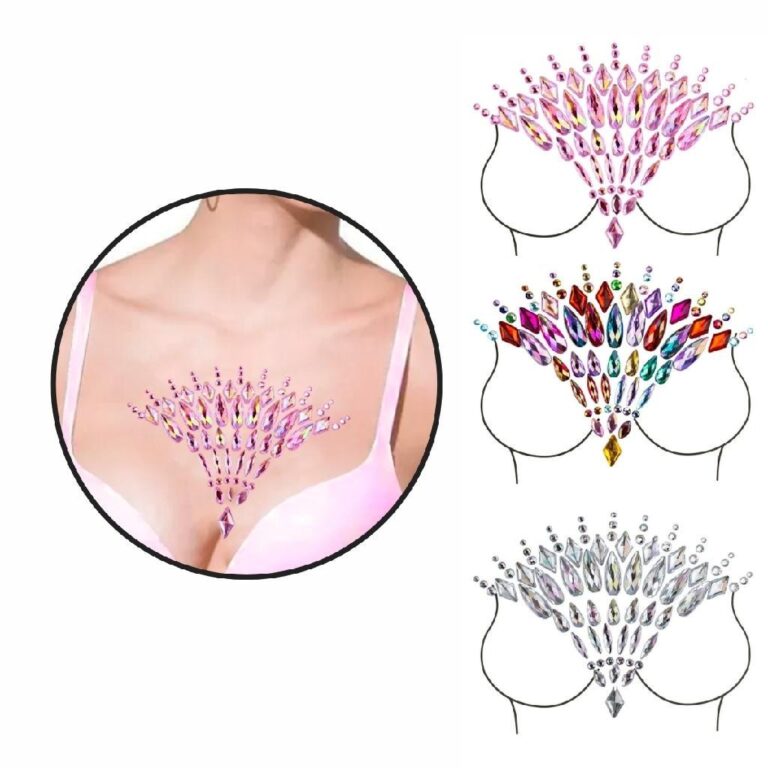 Adesivo de Seios Colo Pedraria Strass Carnaval Mul
