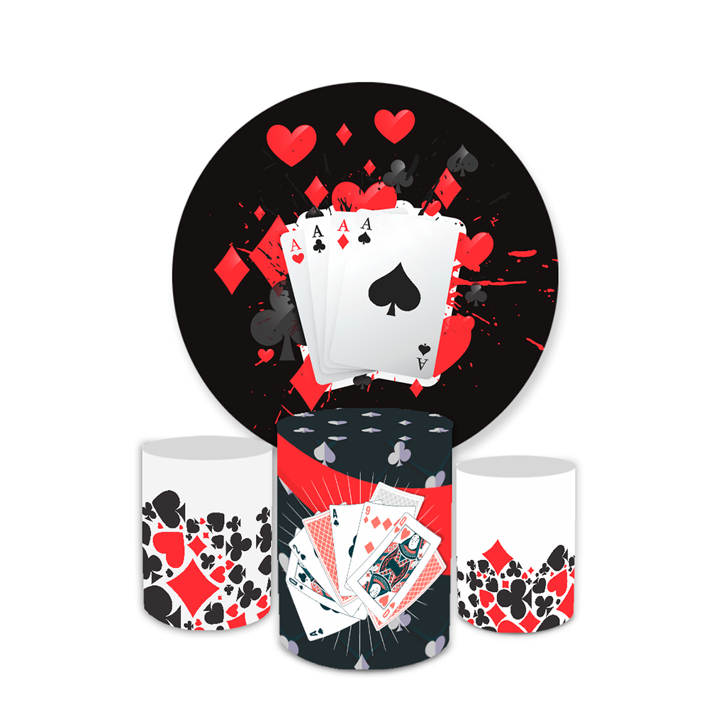 Trio Capa Cilindros Veste Fácil + Painel Redondo 1,50 Baralho Poker