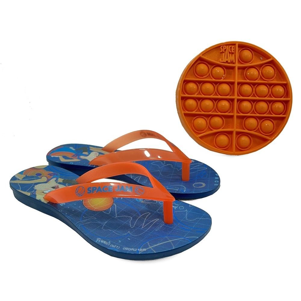 Chinelo Infantil Space Jam II Pop It Grendene Kids – Azul e Laranja