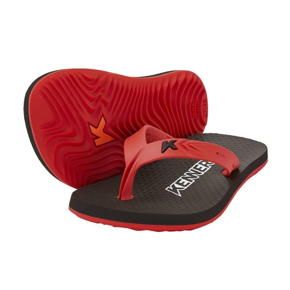 Chinelo Infantil Kenner New Summer Kids – Preto e Vermelho