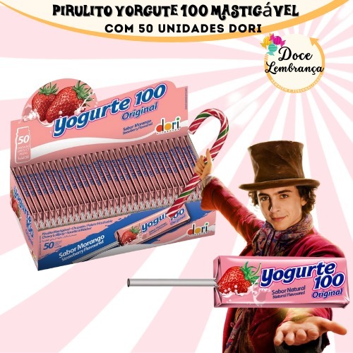 Pirulito Yogurte 100 Mastigavel Com 50un Dori