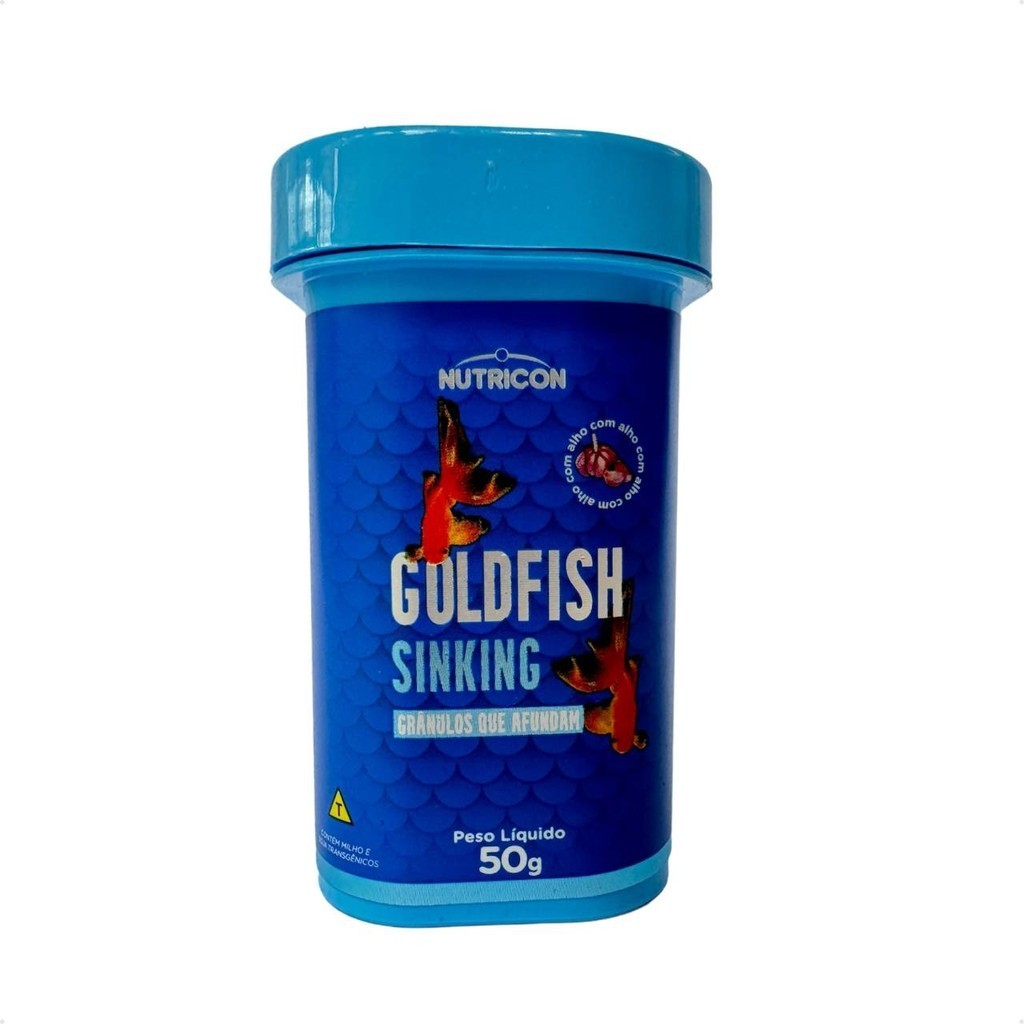 Ração gold fish sinking 50g de fundo para peixe Kinguio
