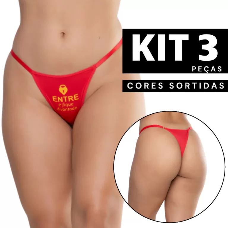Kit 3/2/1 Calcinha Sensual e Picante Estampada Rom