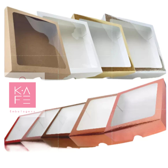 Kafe Embalagens Caixa com Visor Colorida para 16 D