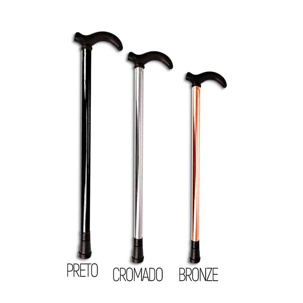Bengala Bastão Ortopédico De Alumínio 70cm Até 100kg – Ideal para pessoas entre 1,60 a 1,69m.