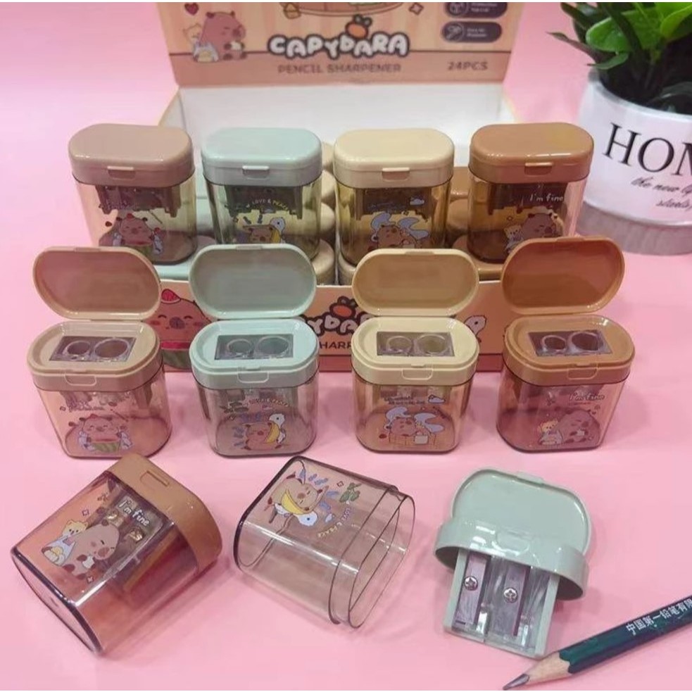 APONTADOR DUPLO CAPIVARA / CAPYBARA / PAPELARIA FOFA KAWAII / MATERIAL ESCOLAR