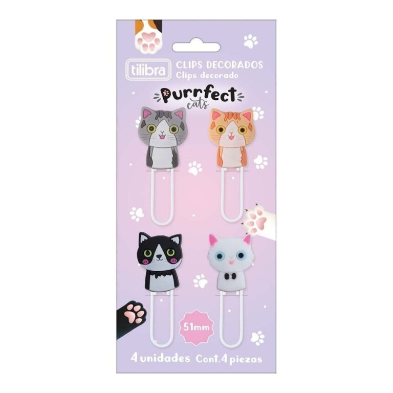 Clips Decorado Purrfect 4 unidades