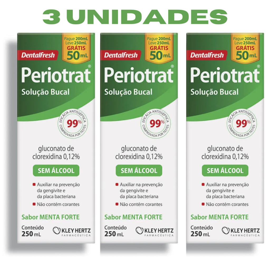 Periotrat Enxaguante Bucal Menta Forte Sem Alcool 250ml