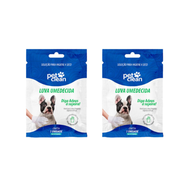 Combo 2 Luvas Umedecida Higienizadora para Cachorr