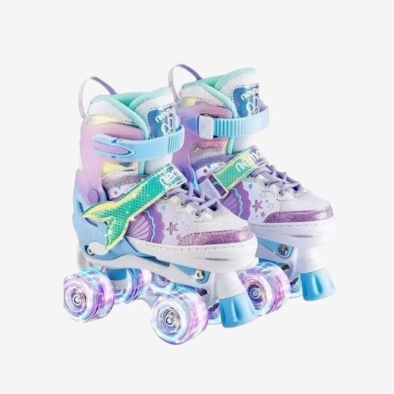 Patins roller 4 Rodas ARCO ÍRIS Com Luz De LED E 