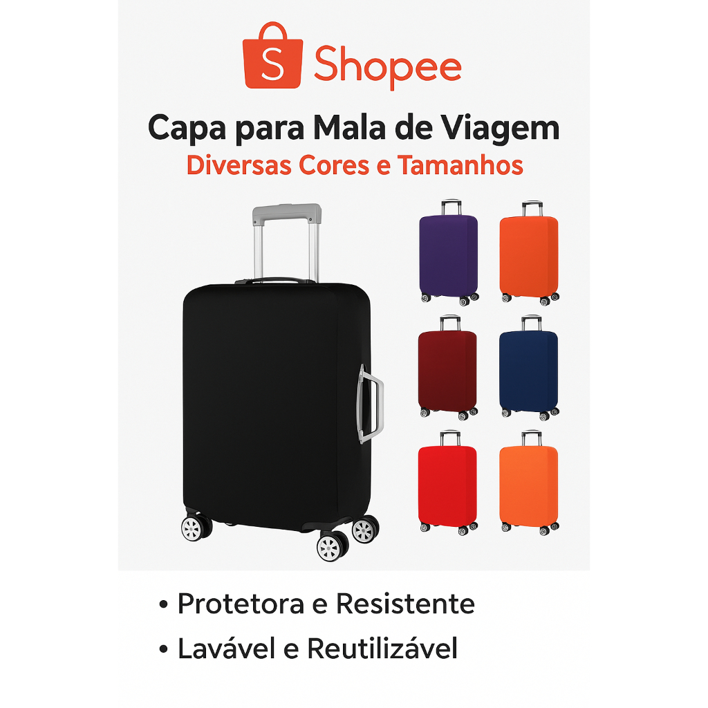 Capa Protetora Moderna para Mala – Cor Sólida e Design Minimalista