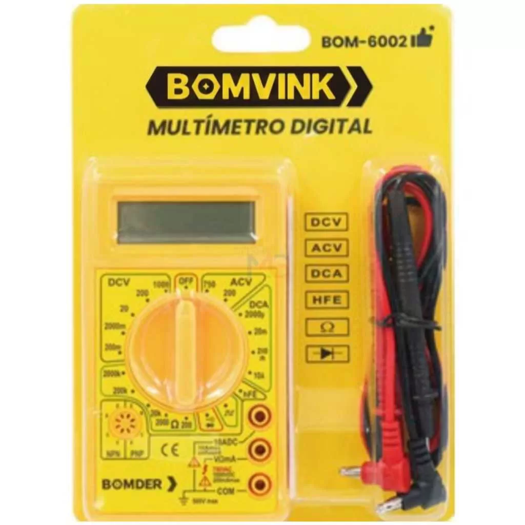Multímetro Digital Profissional Com Cabo Portátil Com Alta Precisão – Promoção