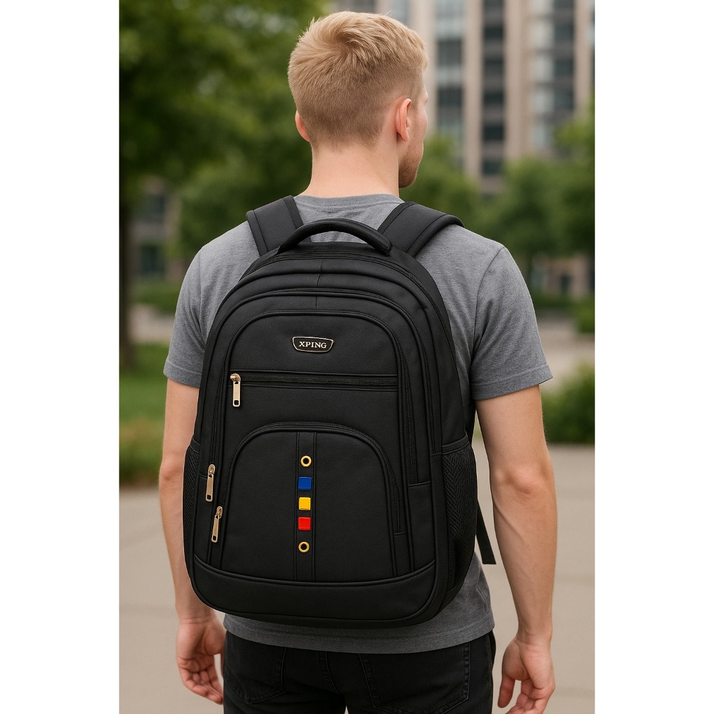 Mochila Masculina Reforçada XFping  Grande, Resistente e com Alça de Metal Personalizada