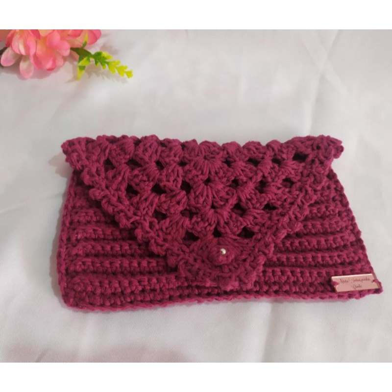 Carteira de crochê carteira de documentos