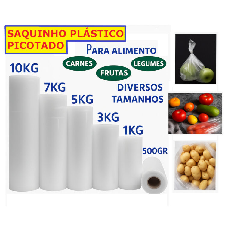 Bobina Plástica Picotada Sacos plásticos saquinh