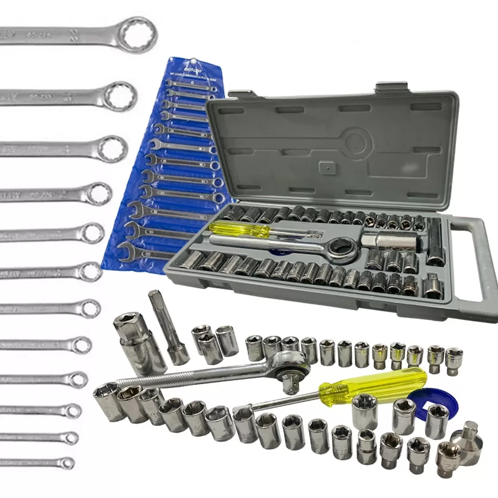 Kit Ferramentas Chave Combinada Jogo Soquete Catraca Pito