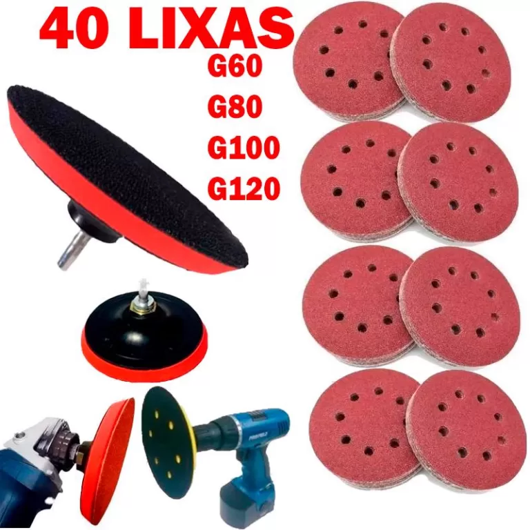 Suporte Furadeira Esmerilhadeira + 40 Disco Lixa 1