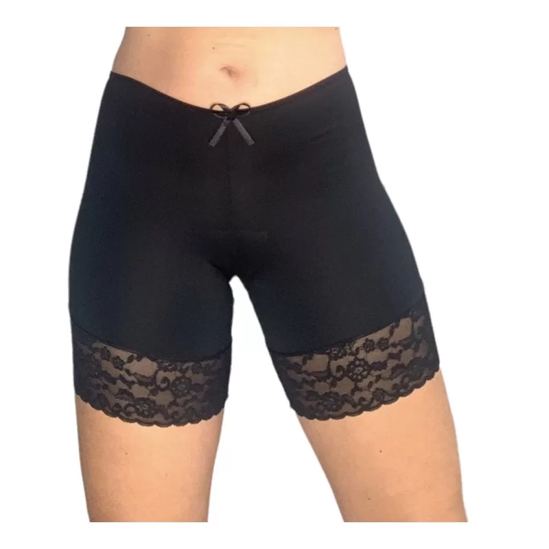 Bermuda Anágua Short Segunda Pele Com Detalhe Em Renda