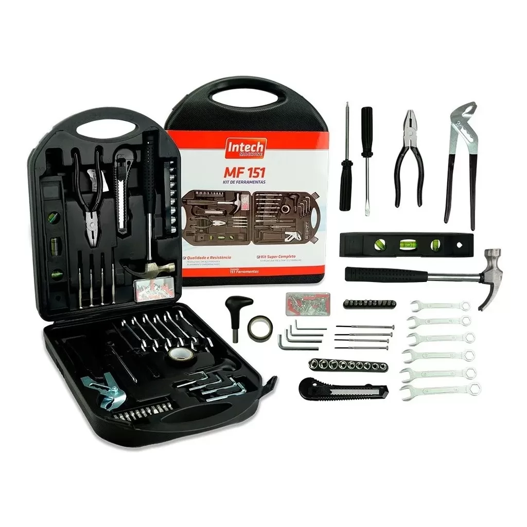 Kit Jogo Ferramentas 151 Peças Semiprofissional Serviço Gerais Com Maleta Emborrachada