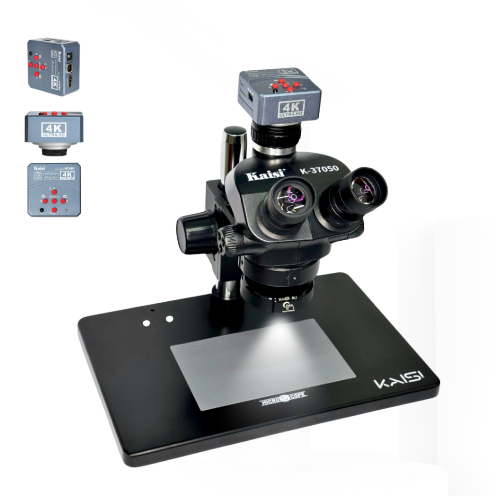 Microscópio Simul-focal Profissional Kaisi 37050 Microscópio Kaisi + Câmera Kaisi 4K