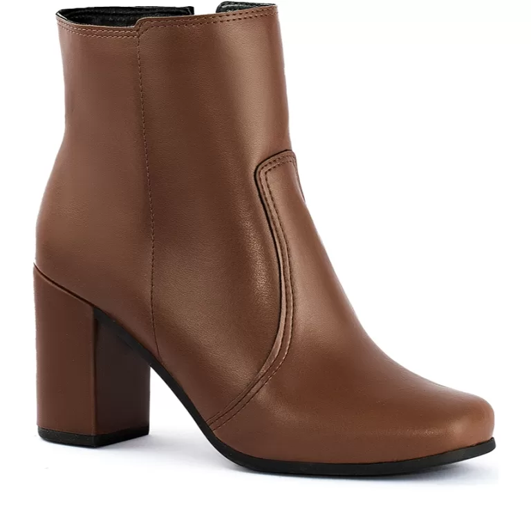 Bota Feminina Lumiss Salto Alto Grosso Cano Curto 
