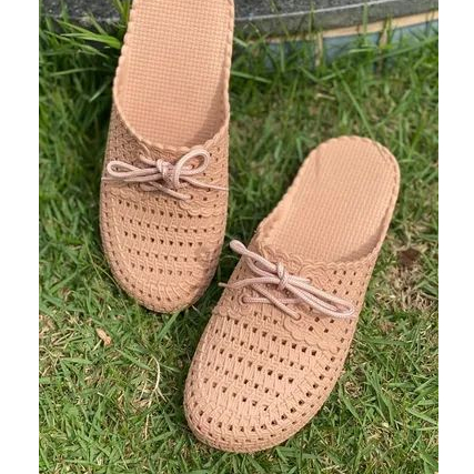 Mule feminino sandalia sapatilha bico redondo