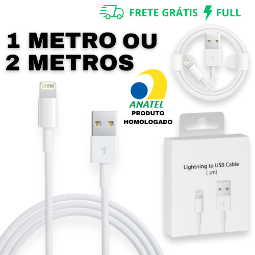 CABO PARA IOS USB DE CARREGAMENTO RÁPIDO DE 1M OU