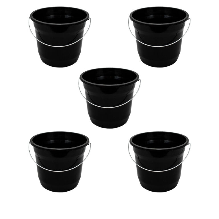Kit 5 Baldes com Alça de Metal 5 Litros Multiuso 