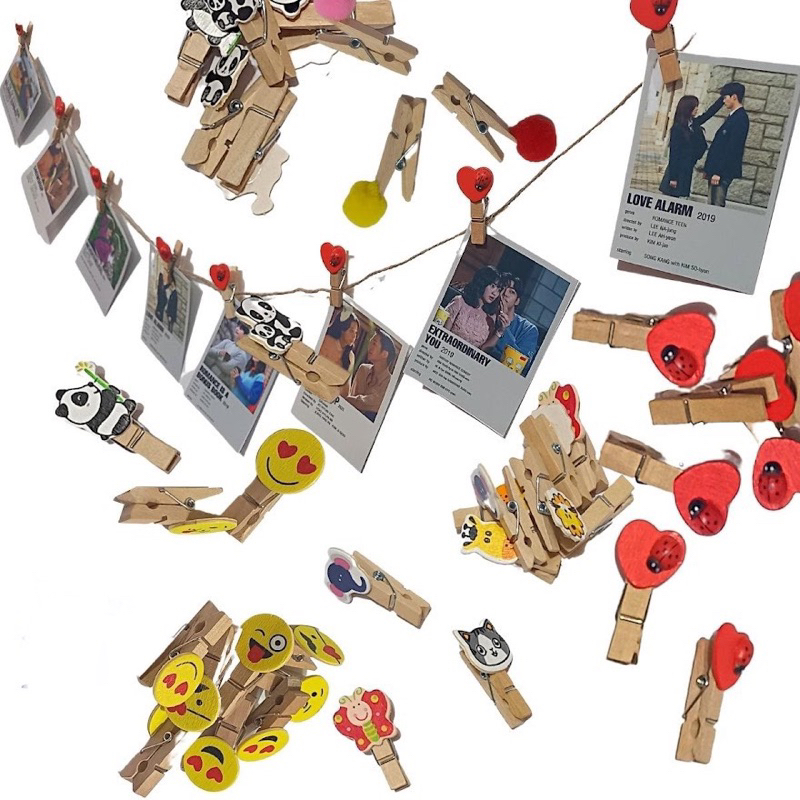 Mini Pregador Kit com 10  Prendedor Madeira Decoração Fotos ou Recados