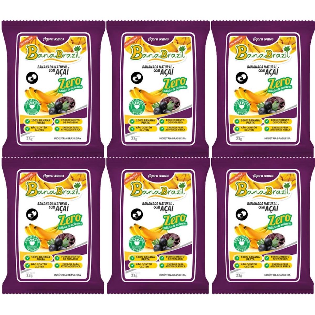 Bananada Açaí Zero Açúcares 100 Unidades 23g