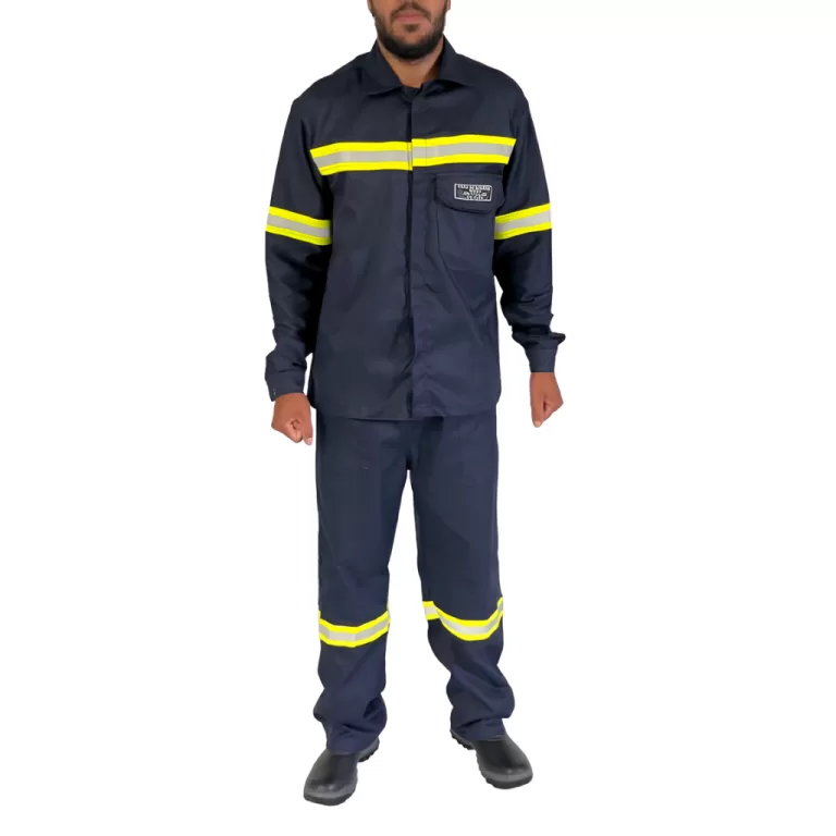 Conjunto Anti-chamas com Faixa Refletiva Camisa e 