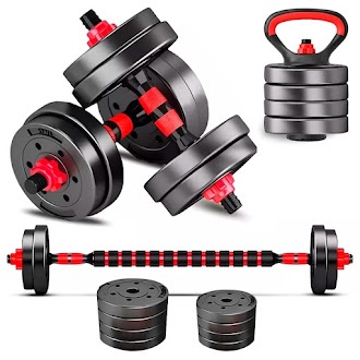 Kit Halteres Barras Kettlebell Peso Musculação 6