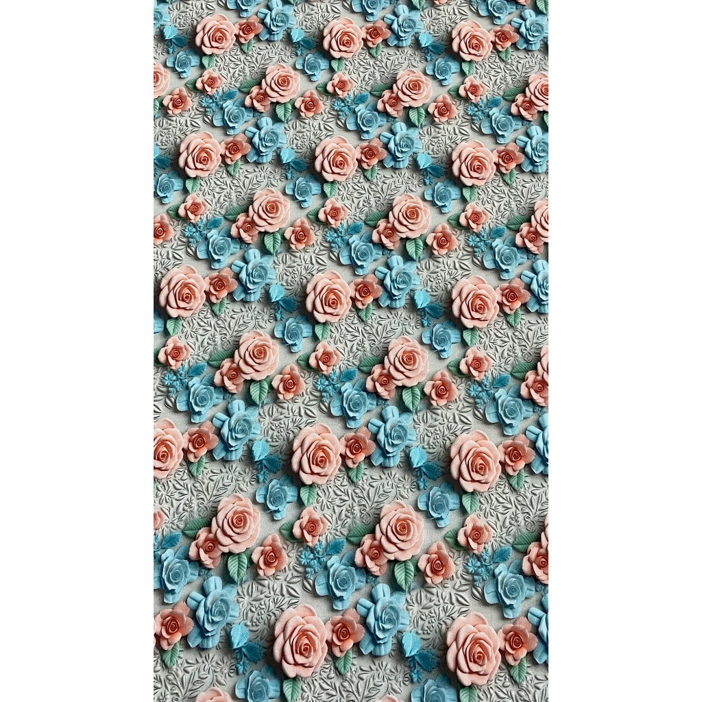 Tecido Tricoline Digital 3D 100% Algodão – Rosas 2