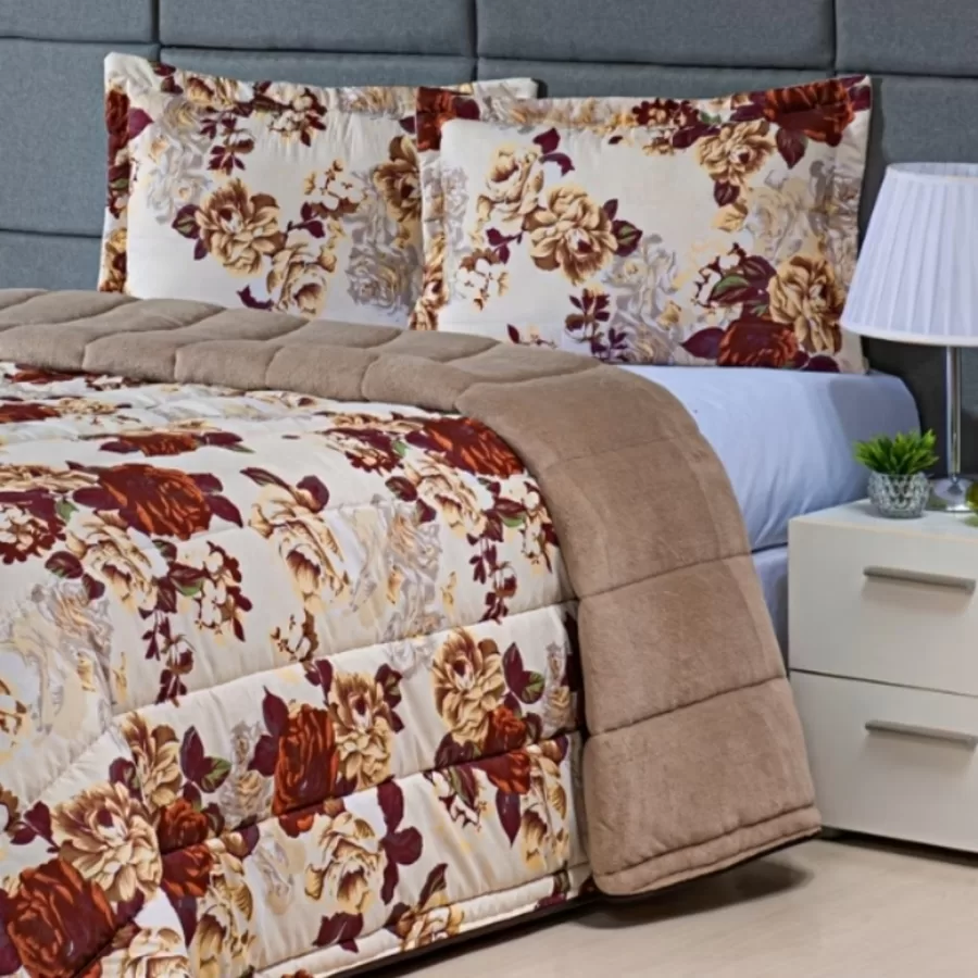 EDREDON CASAL DUPLA FACE AVULSO ESTAMPA SORTIDA