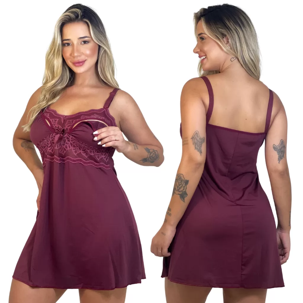 KIT 2 Camisola Amamentação Abre Fácil Gestante Pós Parto