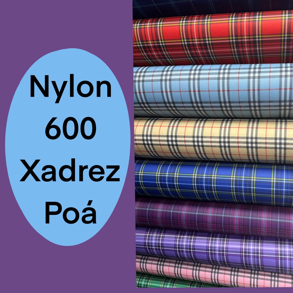 Tecido Nylon 600 xadrez ou poa/bolinha – 50cm X 150cm – varias estampas – para bolsas e mochilas