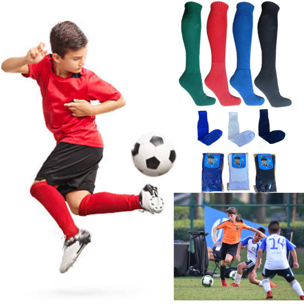 Meião De Futebol Esportivo Infantil e Juvenil Longo 25 ao 36 Esporte Kit ou Individual